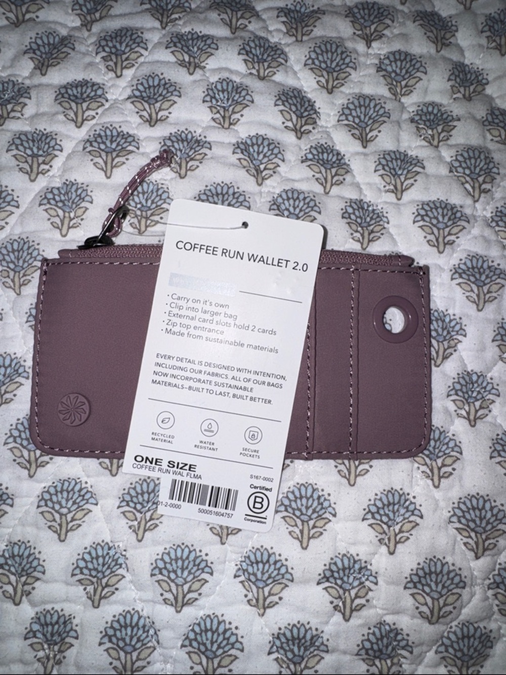 Athleta Mauve Card Case with Wrist Strap